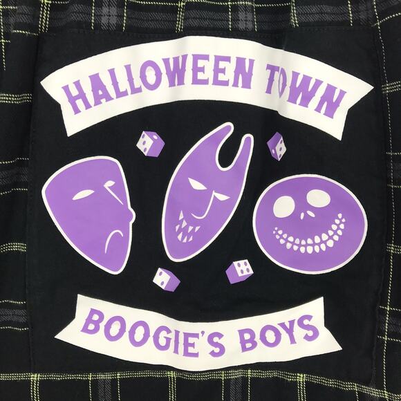 Torrid Nightmare Before Christmas Button Up Flannel Plaid Oogie Boogie Size 5X - Picture 5 of 9